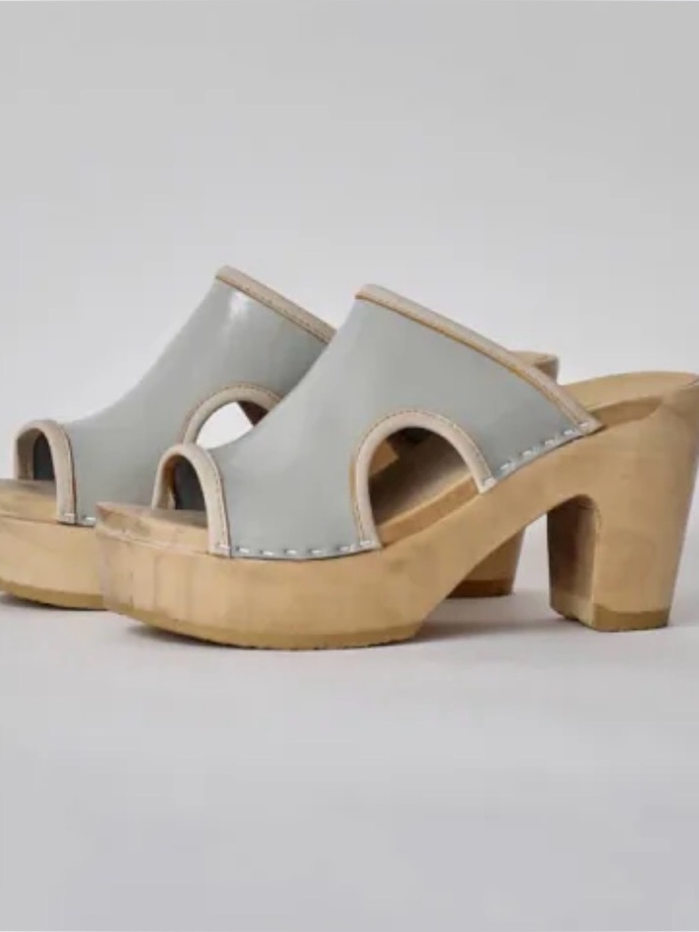 No. 6 Patent Leather Platform Clog Mule EU 38 Blue Euro Summer Cottagecore Chic